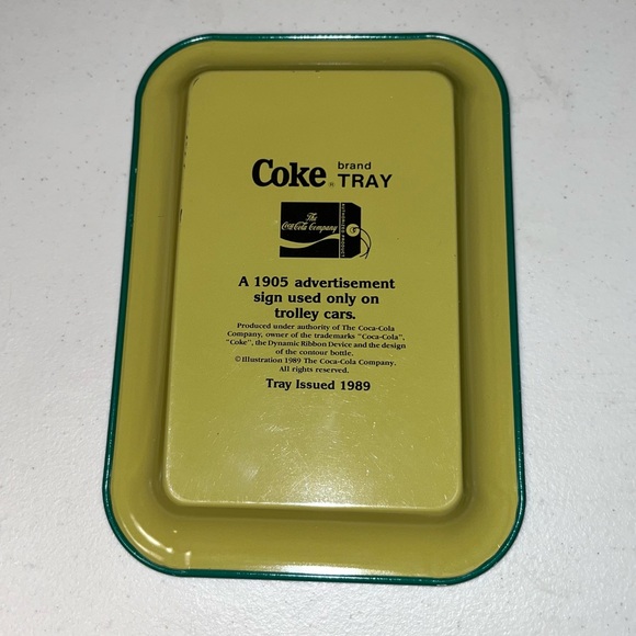 Vtg 1989 Coke Brand Tip Tray - Delicious and Refreshing Drink Coca-Cola 5 Cents - Picture 4 of 4